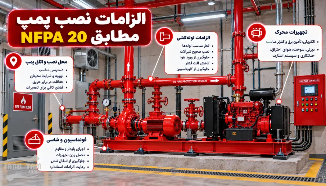 طریقه نصب پمپ آتش نشانی